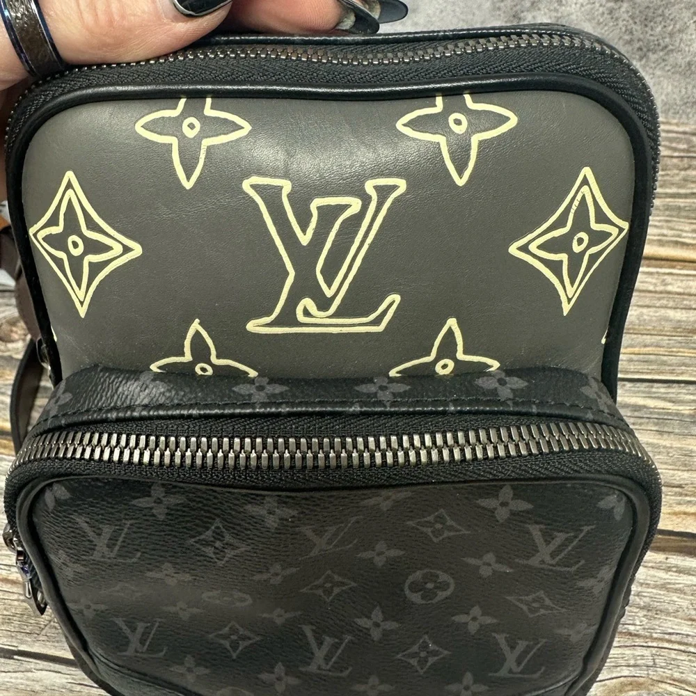 Louis Vuitton Monogram Eclipse Patchwork Amazone Sling Bag EUC​